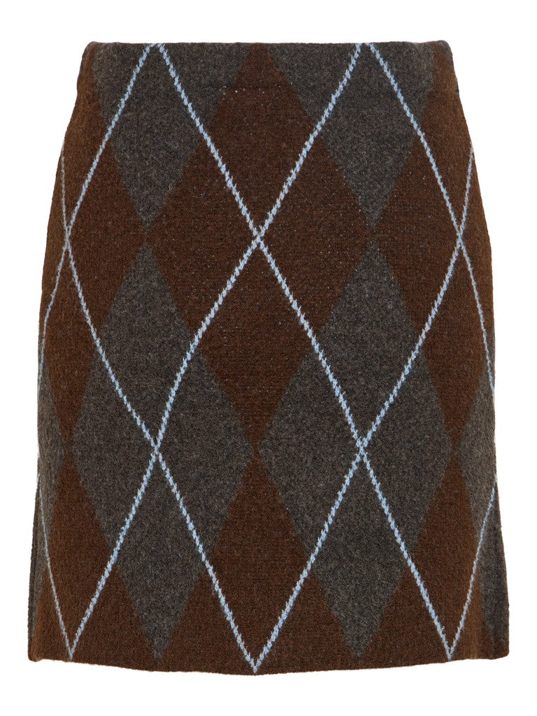 Viargyle mini strikket nederdel - Dark Grey Melange